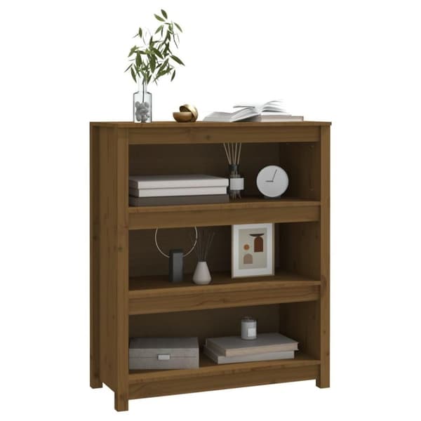 vidaXL Bokhylla honungsbrun 80x35x97 cm massiv furu