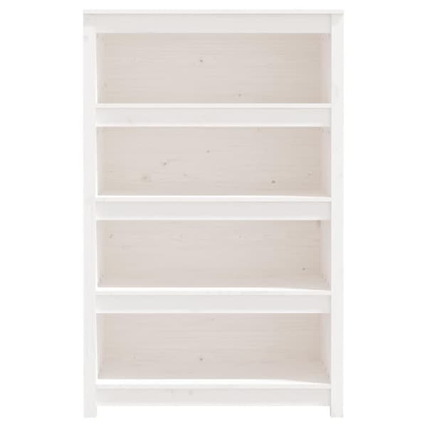 vidaXL Bokhylle hvit 80x35x126 cm heltre furu