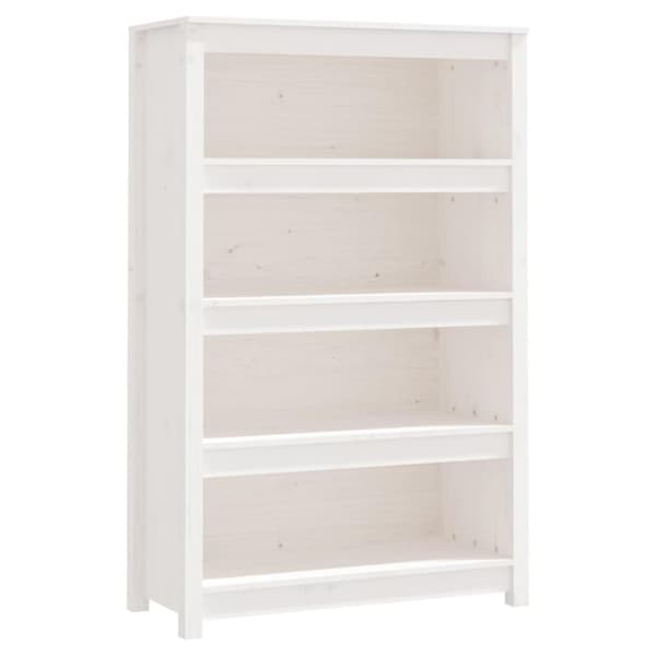 vidaXL Bokhylle hvit 80x35x126 cm heltre furu