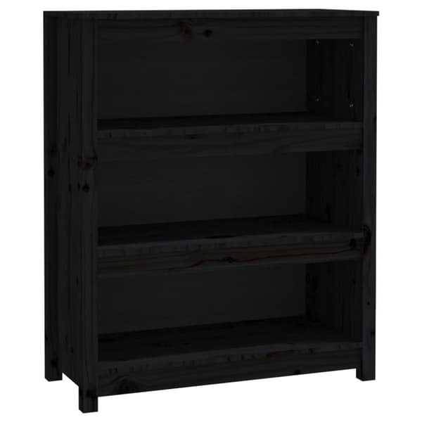 vidaXL Bokhylla svart 80x35x97 cm massiv furu