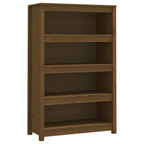 vidaXL Bokhylla honungsbrun 80x35x126 cm massiv furu