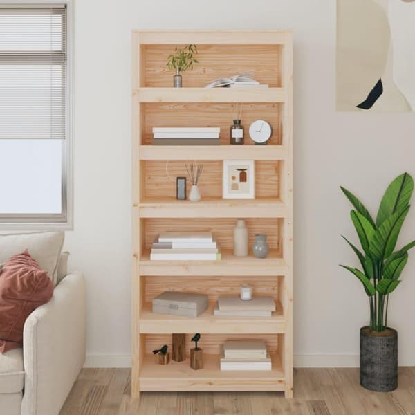 vidaXL Bokhylle 80x35x183 cm heltre furu