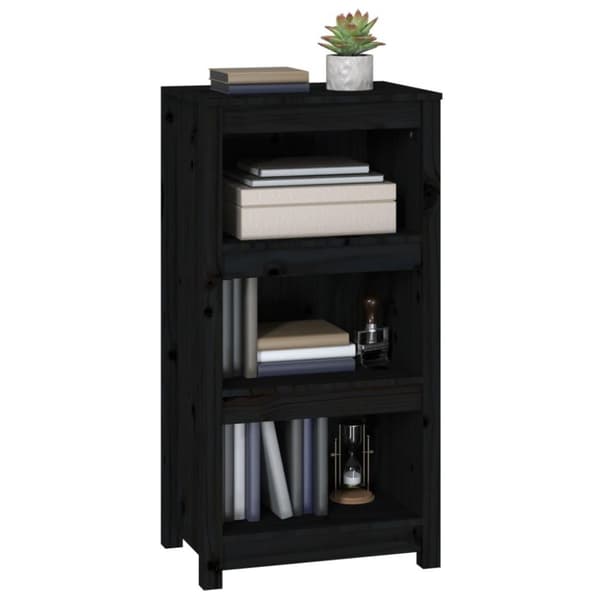vidaXL Bokhylla svart 50x35x97 cm massiv furu