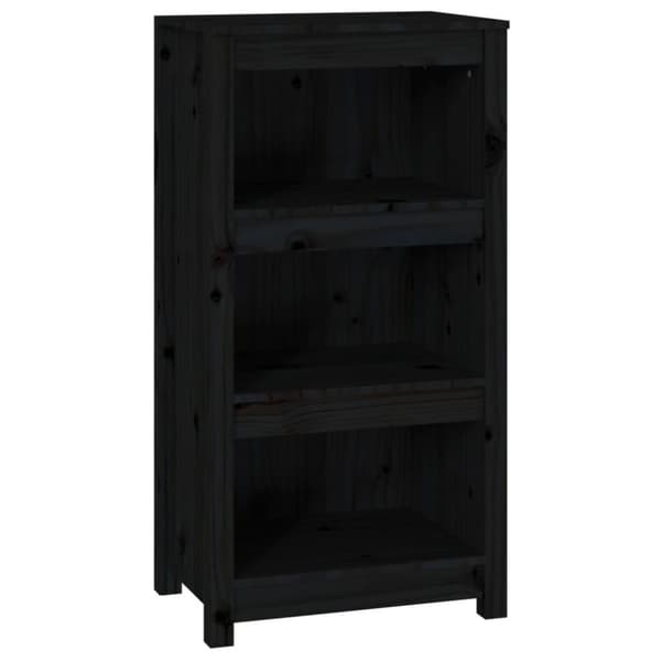 vidaXL Bokhylla svart 50x35x97 cm massiv furu