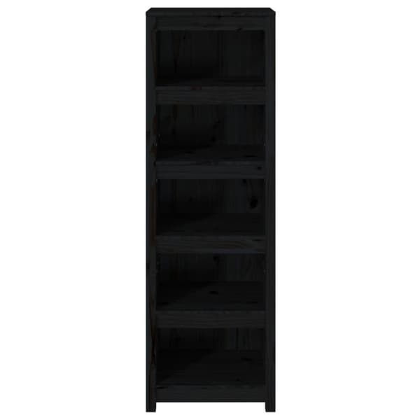 vidaXL Bokhylle svart 50x35x154 cm heltre furu