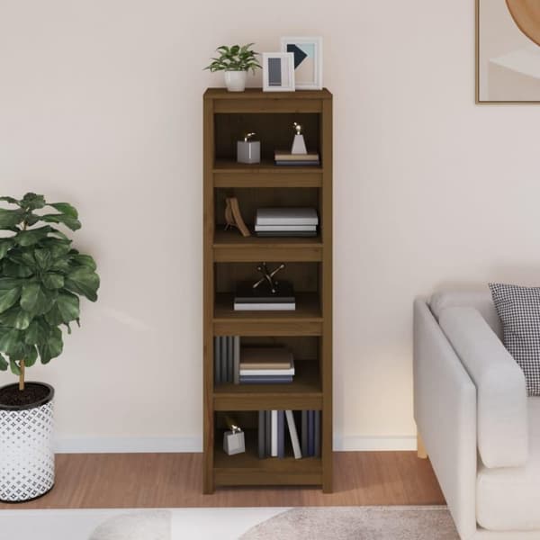vidaXL Bokhylla honungsbrun 50x35x154 cm massiv furu