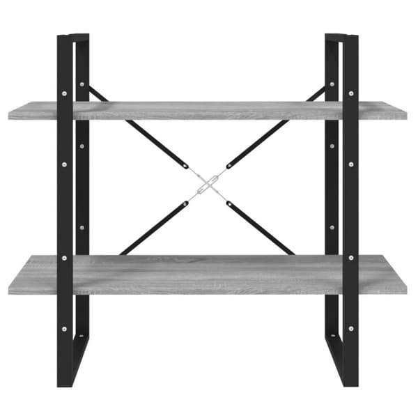 vidaXL bogreol med 5 hylder 80x30x175 cm konstrueret træ grå sonoma-eg