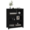 Miniatyrbillede 4 af 9: vidaXL bogreol 80x35x97 cm massivt fyrretræ sort