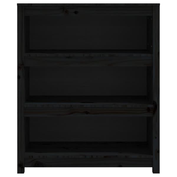 vidaXL bogreol 80x35x97 cm massivt fyrretræ sort