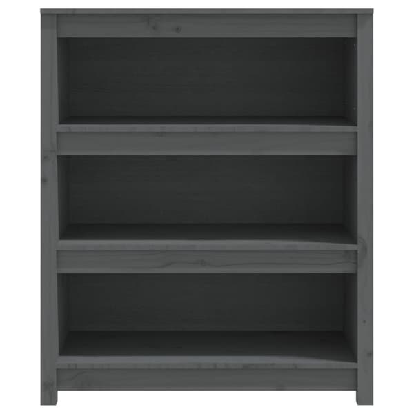 vidaXL bogreol 80x35x97 cm massivt fyrretræ grå