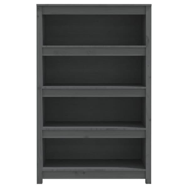vidaXL bogreol 80x35x126 cm massivt fyrretræ grå