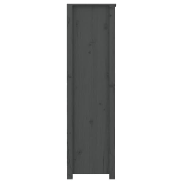 vidaXL bogreol 80x35x126 cm massivt fyrretræ grå