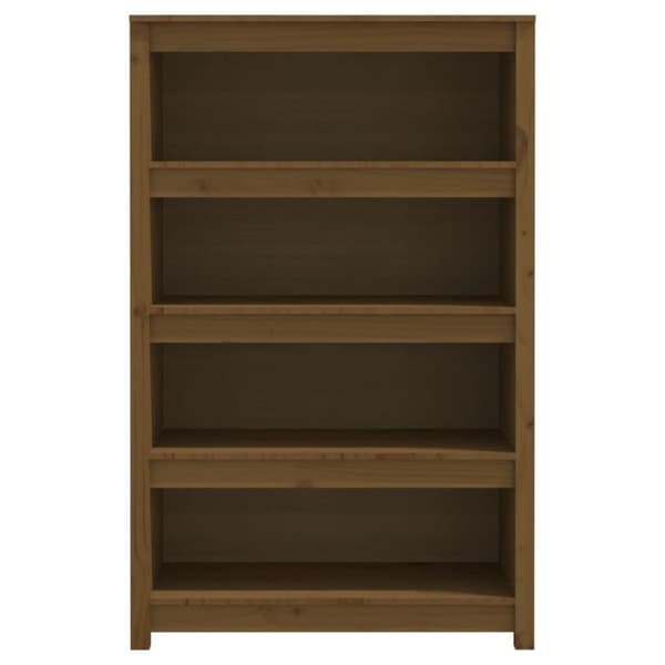 vidaXL bogreol 80x35x126 cm massivt fyrretræ gyldenbrun
