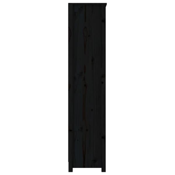 vidaXL bogreol 80x35x154 cm massivt fyrretræ sort