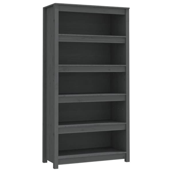 vidaXL bogreol 80x35x154 cm massivt fyrretræ grå