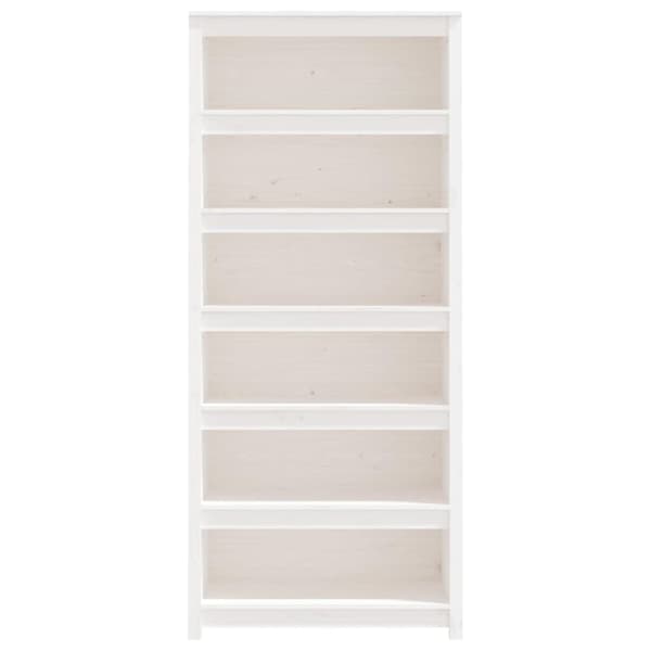 vidaXL bogreol 80x35x183 cm massivt fyrretræ hvid