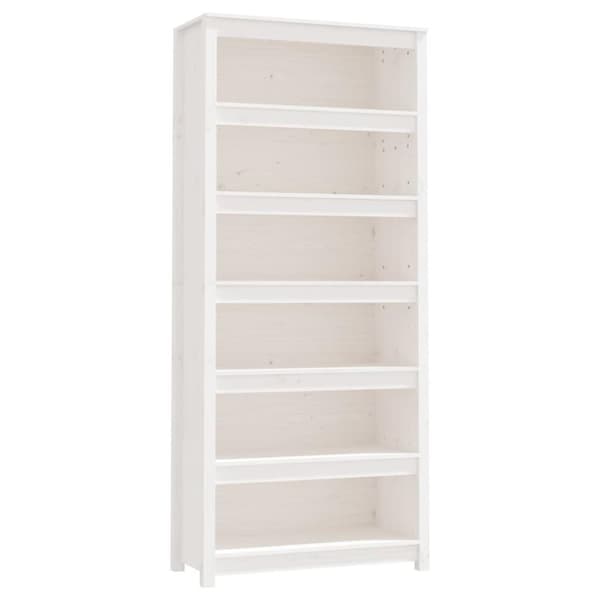 vidaXL bogreol 80x35x183 cm massivt fyrretræ hvid