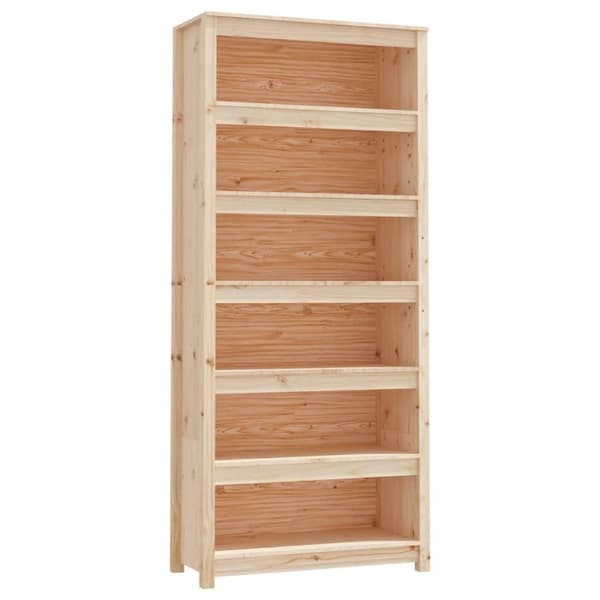 vidaXL bogreol 80x35x183 cm massivt fyrretræ
