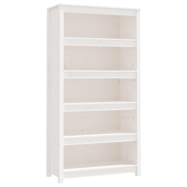 vidaXL bogreol 80x35x154 cm massivt fyrretræ hvid