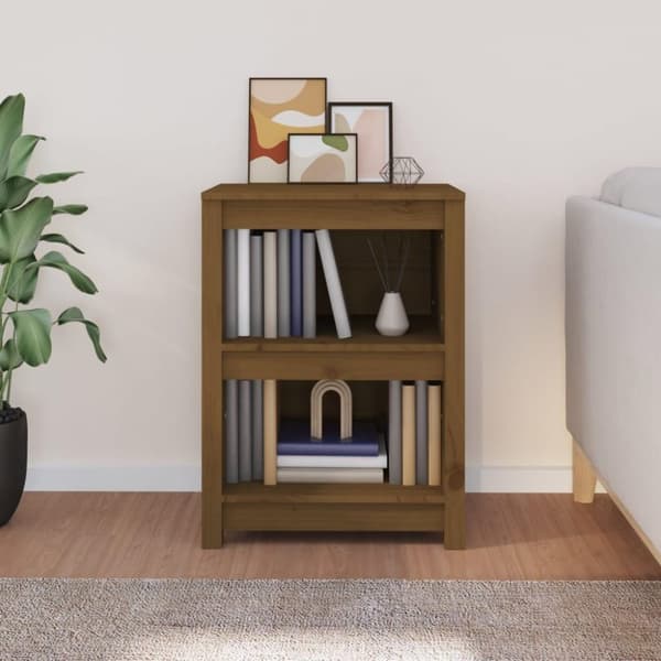 vidaXL bogreol 50x35x68 cm massivt fyrretræ gyldenbrun
