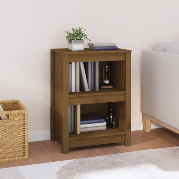 vidaXL bogreol 50x35x68 cm massivt fyrretræ gyldenbrun