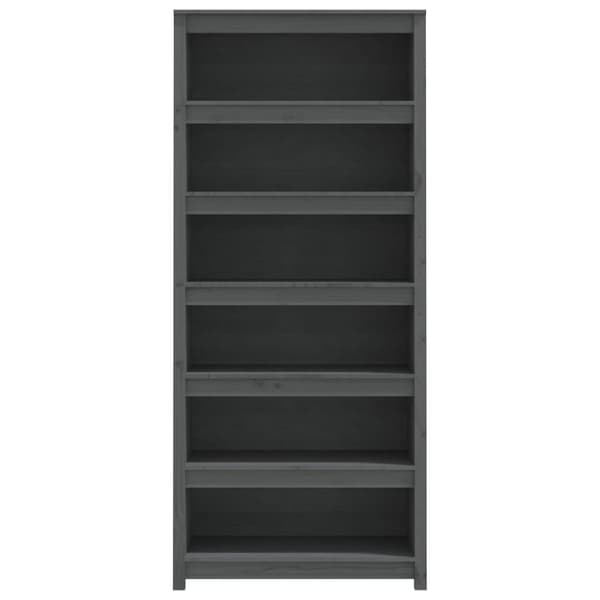 vidaXL bogreol 80x35x183 cm massivt fyrretræ grå