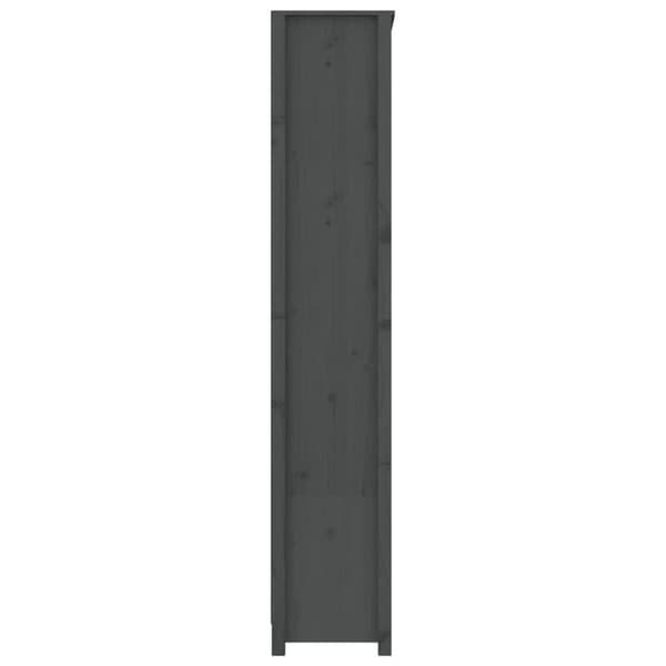 vidaXL bogreol 80x35x183 cm massivt fyrretræ grå