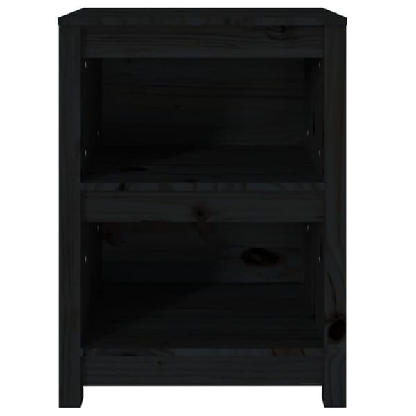 vidaXL bogreol 50x35x68 cm massivt fyrretræ sort