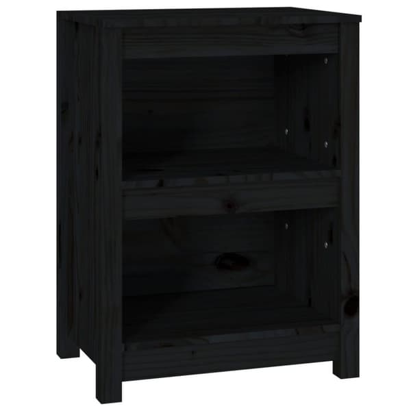 vidaXL bogreol 50x35x68 cm massivt fyrretræ sort