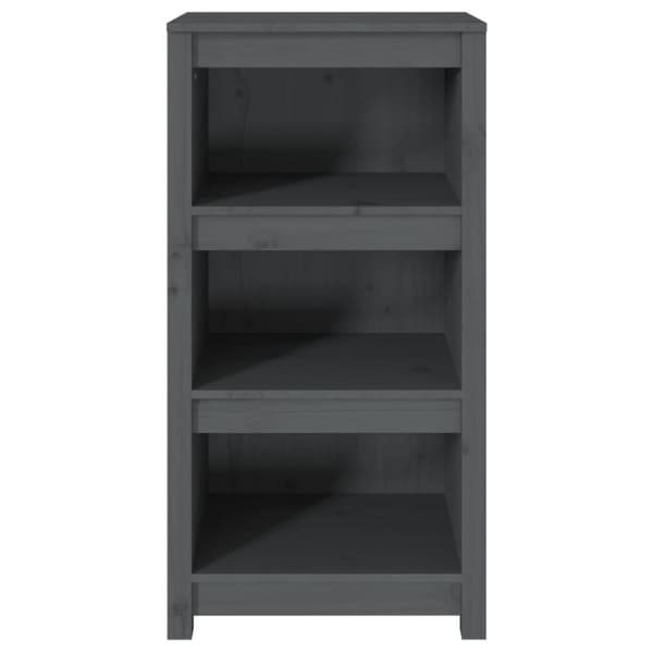 vidaXL bogreol 50x35x97 cm massivt fyrretræ grå