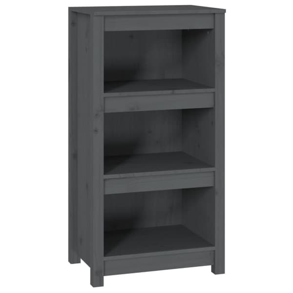vidaXL bogreol 50x35x97 cm massivt fyrretræ grå