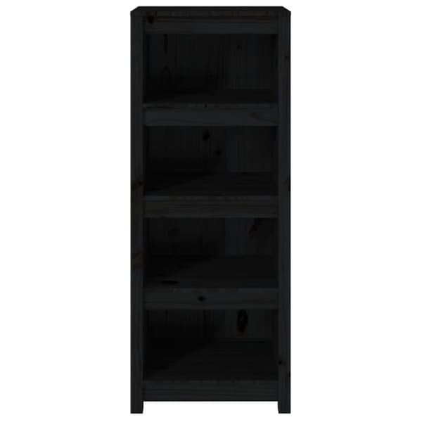 vidaXL bogreol 50x35x125,5 cm massivt fyrretræ sort