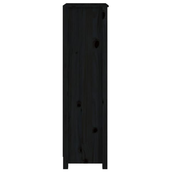 vidaXL bogreol 50x35x125,5 cm massivt fyrretræ sort