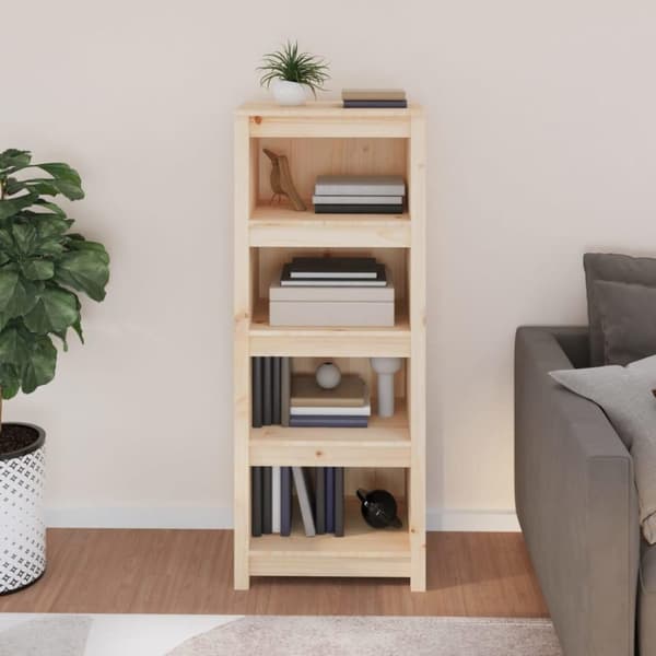 vidaXL bogreol 50x35x125,5 cm massivt fyrretræ