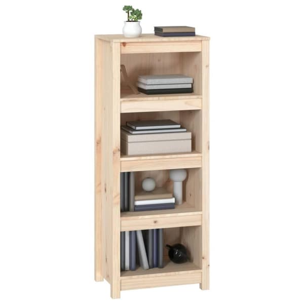 vidaXL bogreol 50x35x125,5 cm massivt fyrretræ