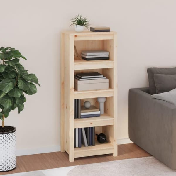 vidaXL bogreol 50x35x125,5 cm massivt fyrretræ