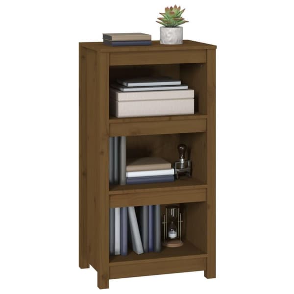 vidaXL bogreol 50x35x97 cm massivt fyrretræ gyldenbrun