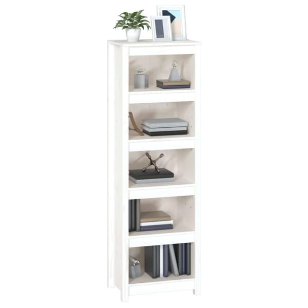 vidaXL bogreol 50x35x154 cm massivt fyrretræ hvid