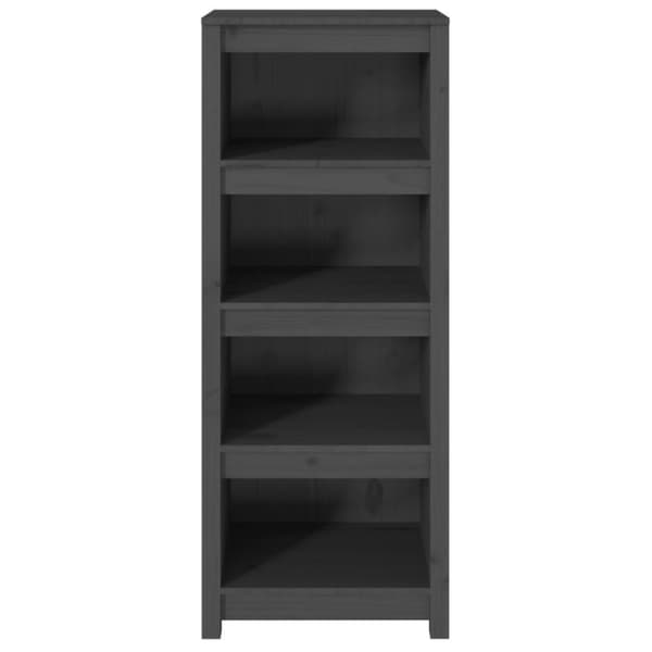 vidaXL bogreol 50x35x125,5 cm massivt fyrretræ grå