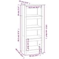 Miniatyrbillede 8 af 9: vidaXL bogreol 50x35x125,5 cm massivt fyrretræ hvid