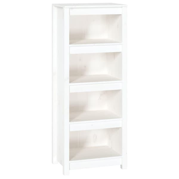 vidaXL bogreol 50x35x125,5 cm massivt fyrretræ hvid