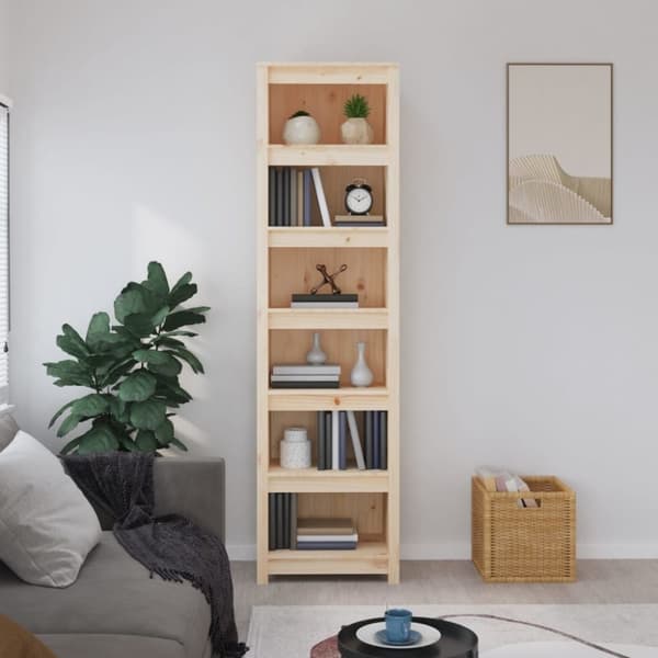 vidaXL Kirjahylly 50x35x183 cm täysi mänty