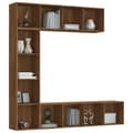 Miniatyrbillede 3 af 6: vidaXL bogreol/tv-skabe 3 dele 180x30x180 cm brun egetræsfarve
