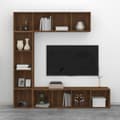 Miniatyrbillede 4 af 6: vidaXL bogreol/tv-skabe 3 dele 180x30x180 cm brun egetræsfarve