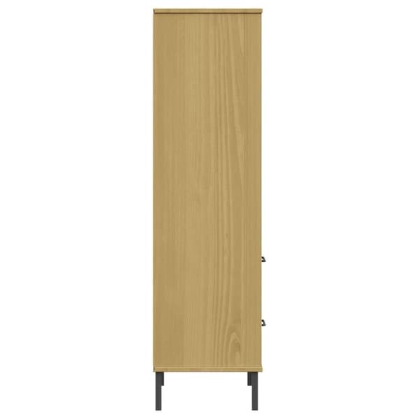 vidaXL bogreol med 2 skuffer OSLO 60x35x128,5 cm massivt træ brun