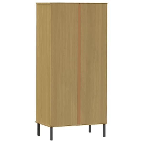 vidaXL bogreol med 2 skuffer OSLO 60x35x128,5 cm massivt træ brun