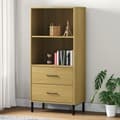 Miniatyrbillede 2 af 9: vidaXL bogreol med 2 skuffer OSLO 60x35x128,5 cm massivt træ brun