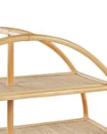 Miniatyrbild 7 av 9: Bokhylla Ljust Trä Fristående 3 Öppna Hyllor Oval Boho Natural Design