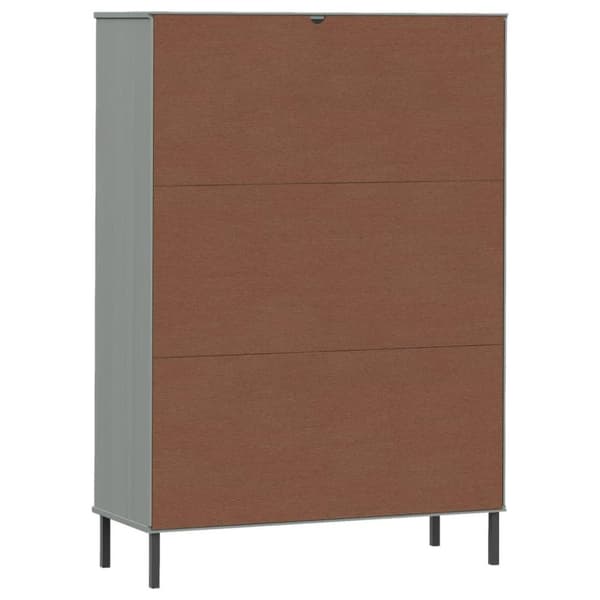 vidaXL Bokhylla med metallben OSLO grå 90x35x128,5 cm massivt trä
