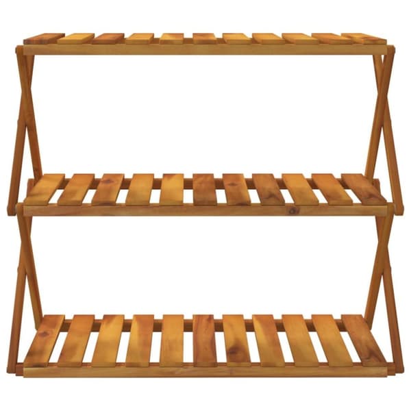 vidaXL Hopfällbar hylla 3 hyllplan 70x31x63 cm massivt akaciaträ
